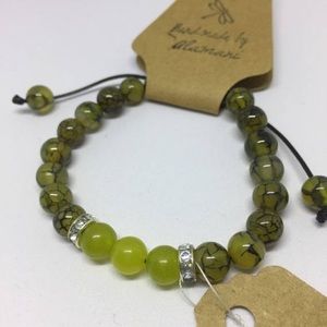 Matching couple women bracelet marble stones